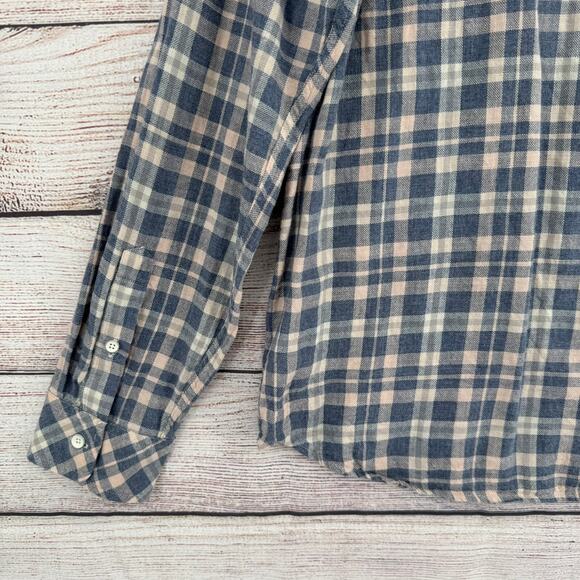 Rails Wyatt Plaid Button Down Shirt Mens Large Blue White Coral Long Sleeve - Picture 8 of 12